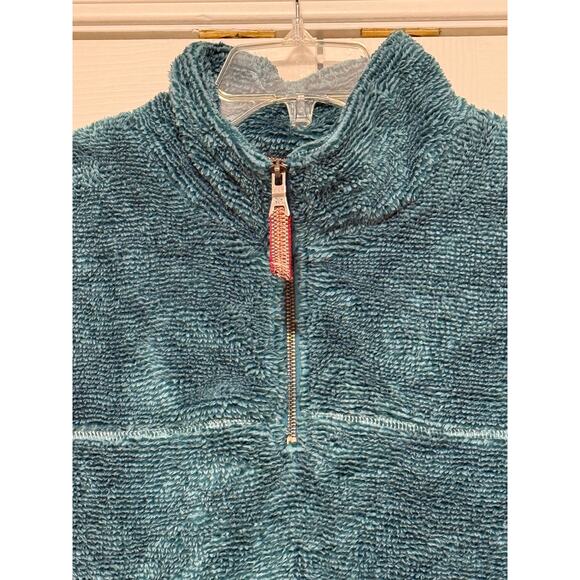 True Grit Turquoise Faux Fur Quarter Zip Pullover, Size L - Picture 3 of 6